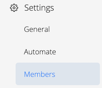 Selecting the Members tab from the organization sidebar.